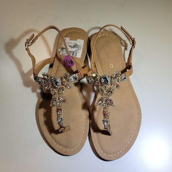 BRAND NEW ANDIAMO JEWELED THONG SANDAL - Picture 2 of 16